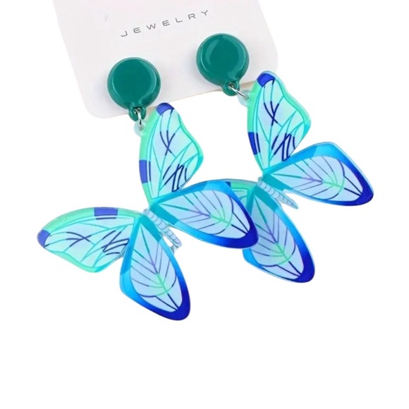 Whimsy_and_Rose Jewelry - Blue Butterfly Earrings